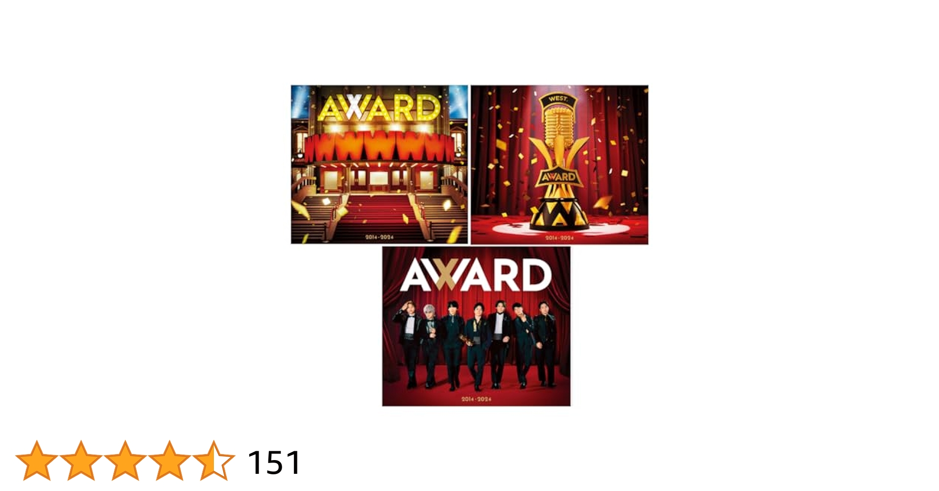 ジャニーズWEST - AWARD 3形態(DVD) Amazon.co.jp: 【DVD特典3形態セット】WEST. AWARD (初回盤A(DVD